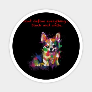 Corgi Dog in Messy Rainbow Watercolor Magnet